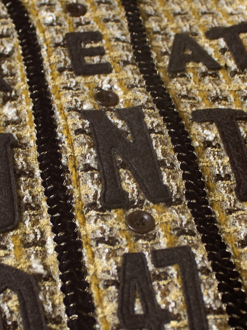 KAPITAL(キャピタル) / ファンシーツィード GREAT KOUNTRY ベースボールロングスリーブシャツ/ イエロー / 25AW