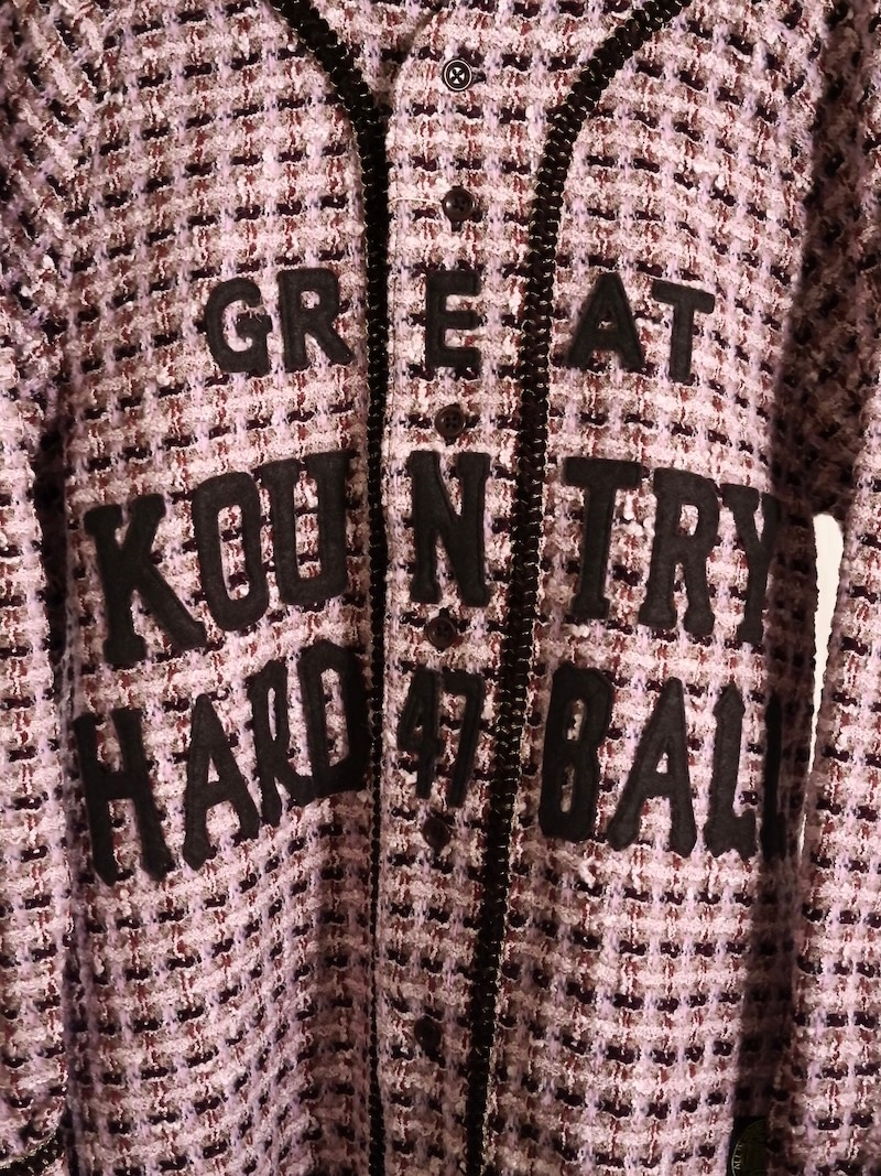 KAPITAL(キャピタル) / ファンシーツィード GREAT KOUNTRY ベースボールロングスリーブシャツ/ ピンク / 25AW