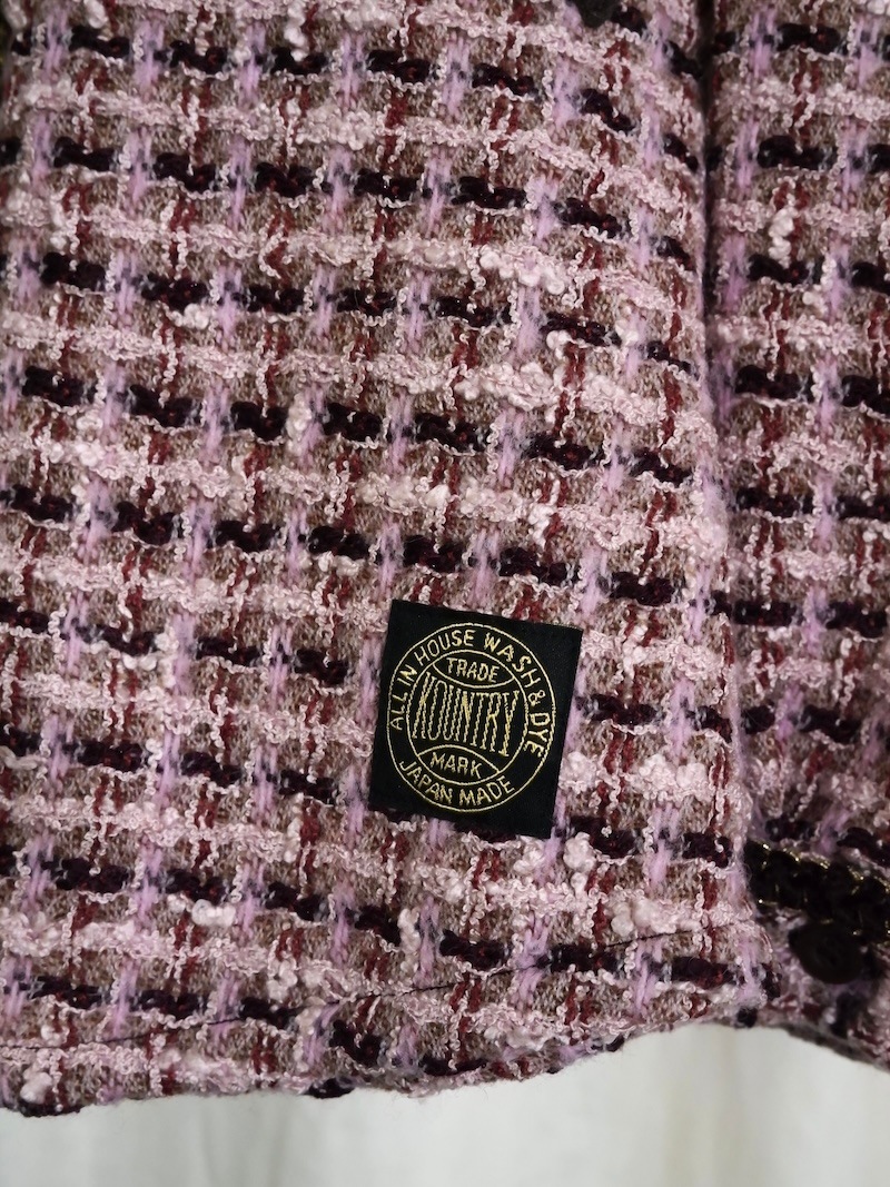 KAPITAL(キャピタル) / ファンシーツィード GREAT KOUNTRY ベースボールロングスリーブシャツ/ ピンク / 25AW