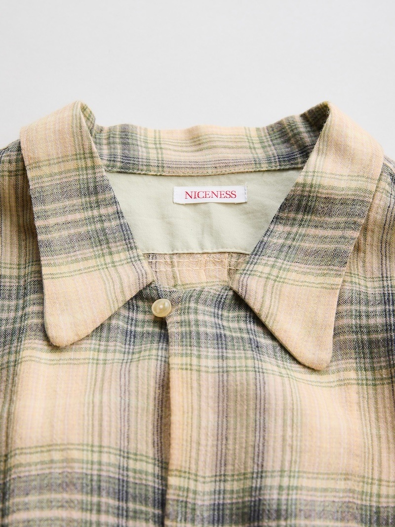 NICENESS THOM OPEN COLLAR JACKET SHIRT M NICENESS / THOM - マルチ