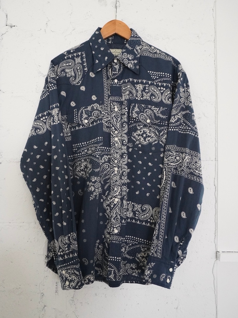 KAPITAL(キャピタル) / ビエラバンダナ柄 ハスキーウエスタンシャツ / ネイビー / 25AW