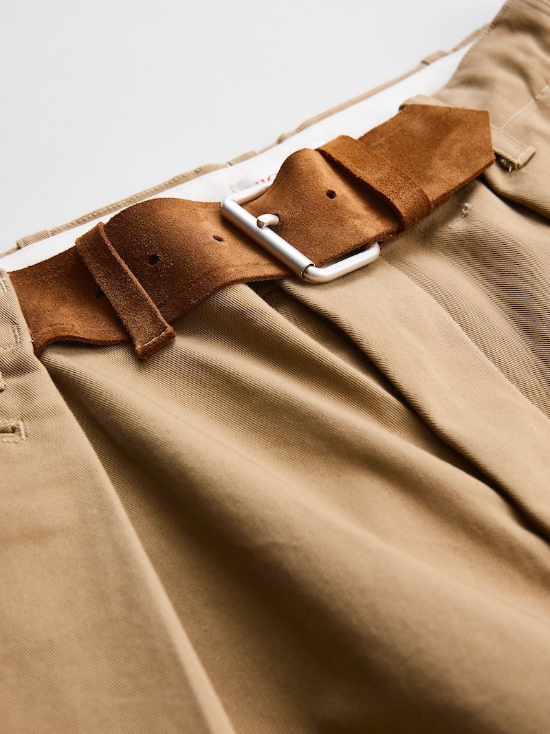 NICENESS(ナイスネス) / METHOD / メソッド (インテグレイテッドレザーベルトショーツ) / CAMEL / 26SS
