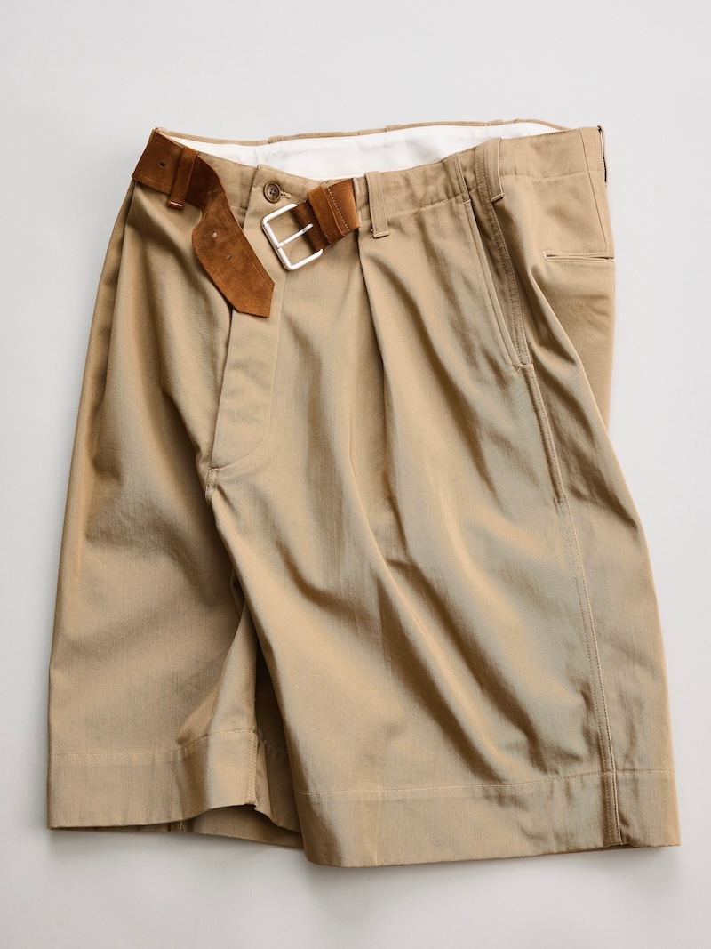 NICENESS(ナイスネス) / METHOD / メソッド (インテグレイテッドレザーベルトショーツ) / CAMEL / 26SS