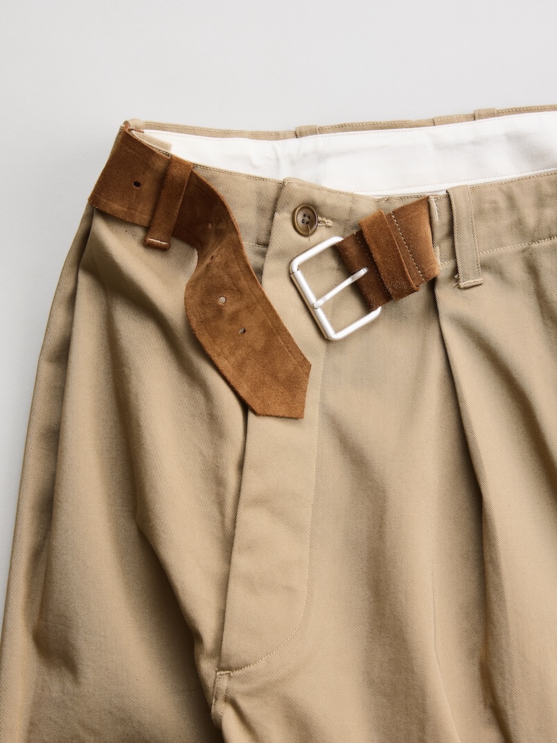 NICENESS(ナイスネス) / METHOD / メソッド (インテグレイテッドレザーベルトショーツ) / CAMEL / 26SS