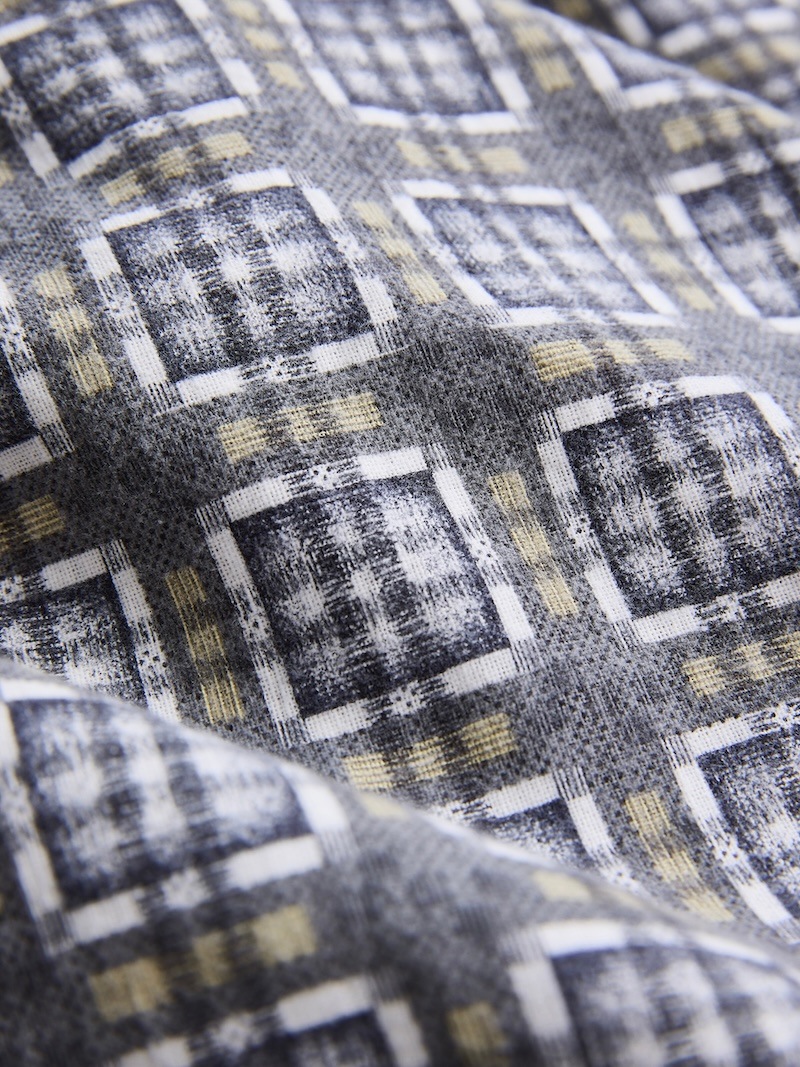 NICENESS(ナイスネス) / C.RONI / C.ロニ (プリントネルチェック ボードシャツ) / GRAY / 26SS