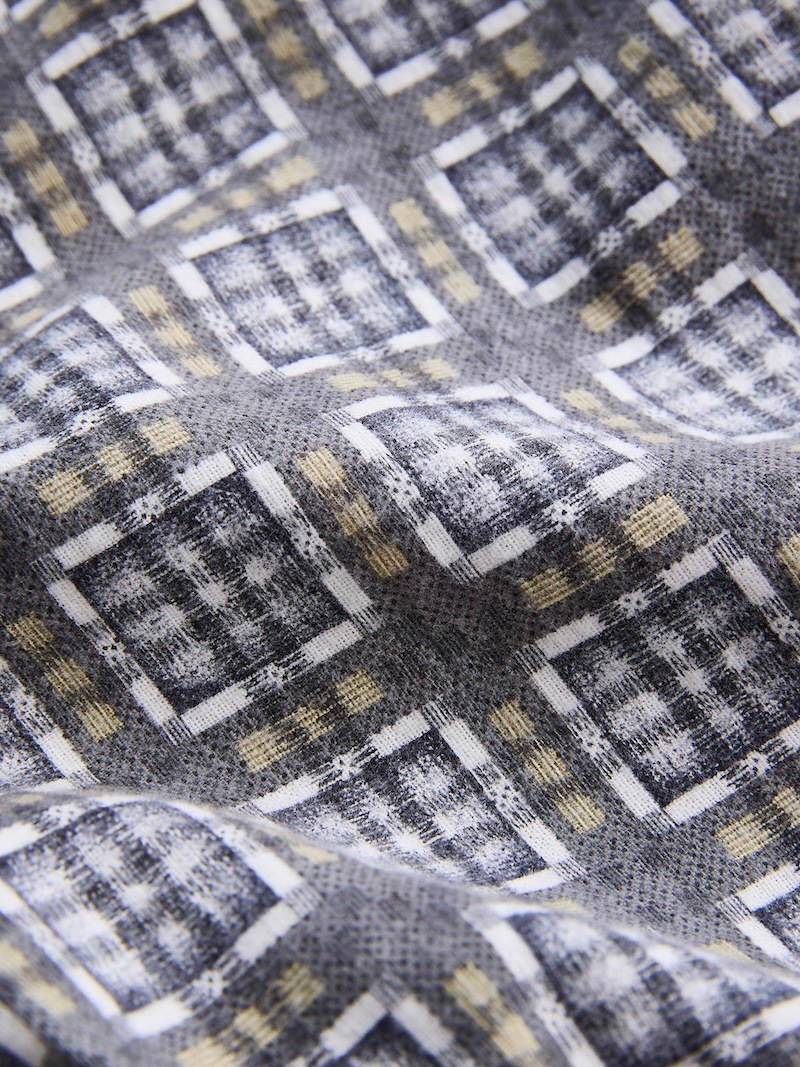 NICENESS(ナイスネス) / C.SIZE / C.サイズ (プリントネルチェック セミフレアイージーパンツ) / GRAY / 26SS