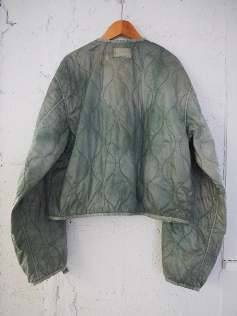 KAPITAL(キャピタル) / ナイロンキルティングムラ染めライニングクロップドボレロ / ライトグリーン / 25AW