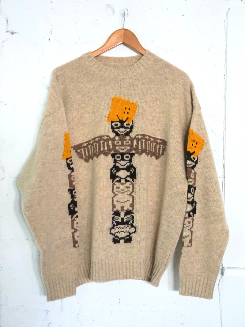 KAPITAL(キャピタル) /5Gウール PECKISHトーテムポール クルーセーター