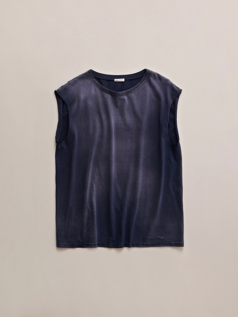 NICENESS(ナイスネス) / MCGEOCH / マッギオーク (カットオフスリーブチューブラーTシャツ) / NAVY / 26AW
