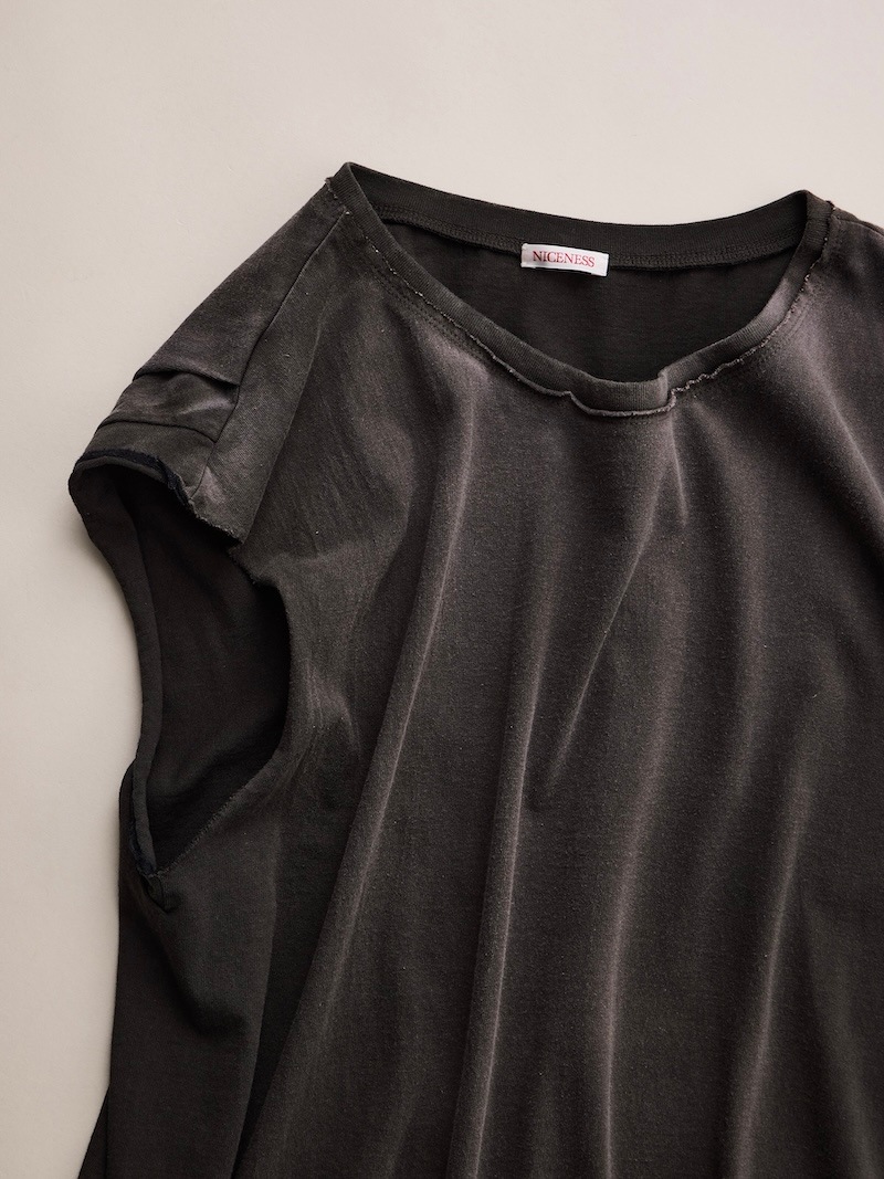 NICENESS(ナイスネス) / MCGEOCH / マッギオーク (カットオフスリーブチューブラーTシャツ) / BROWN / 26AW