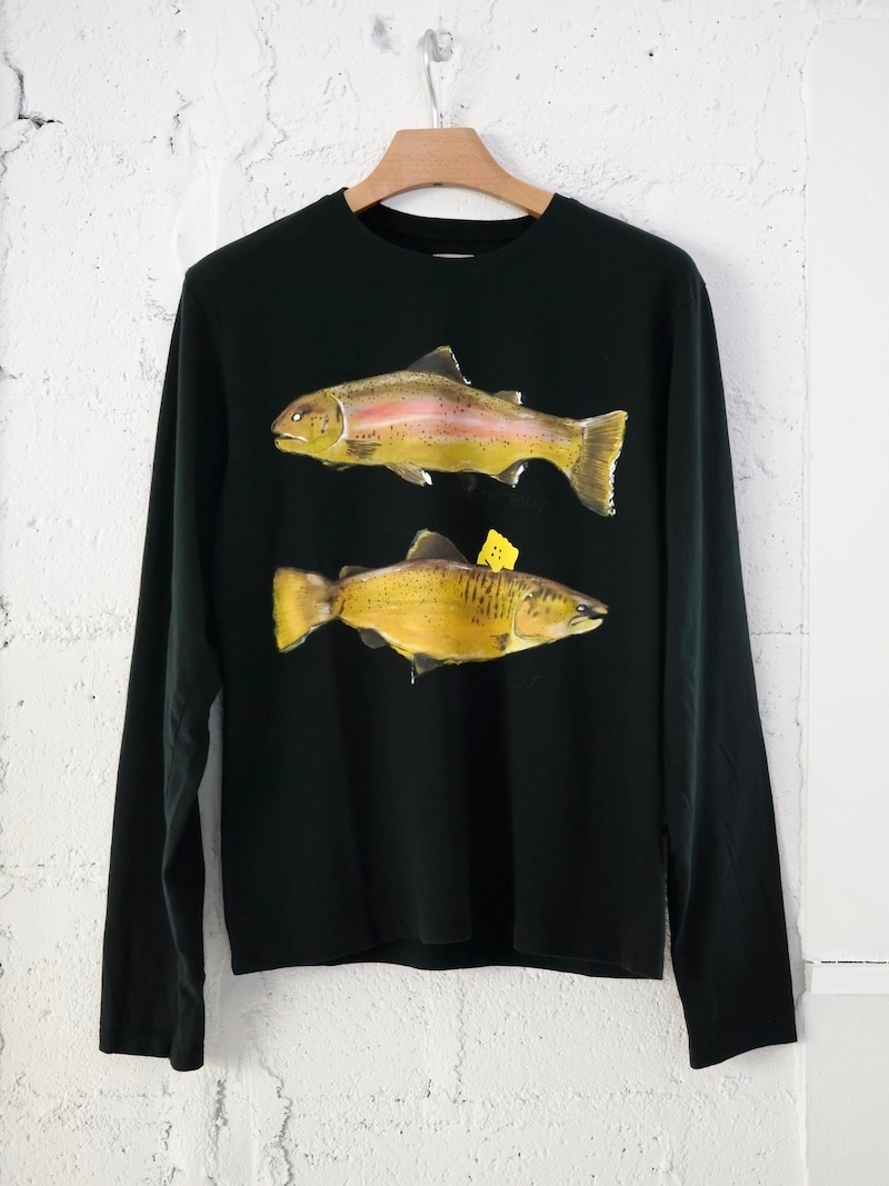 【最新‼︎】25AW KAPITAL キャピタル サイズ3 KAPITAL(キャピタル) / 20/-天竺 クルーロンT(トラウト2匹