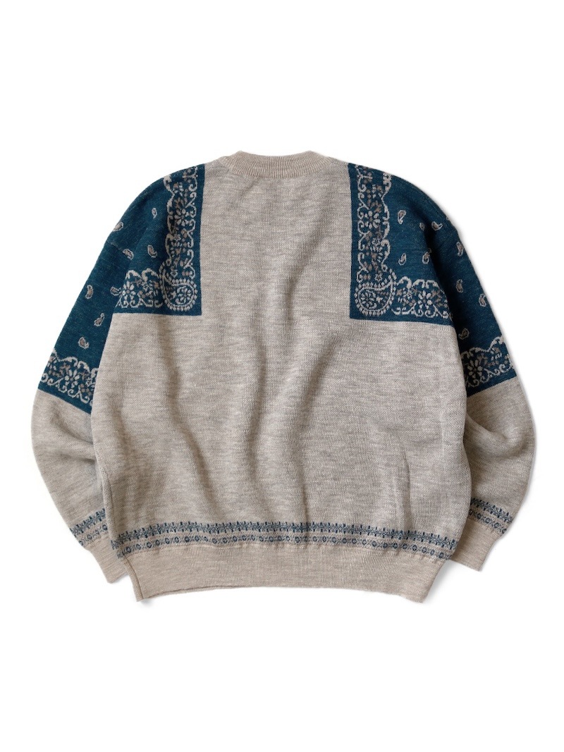 KAPITAL(キャピタル) / 12G ウール バンダナクルーセーター / ネイビー