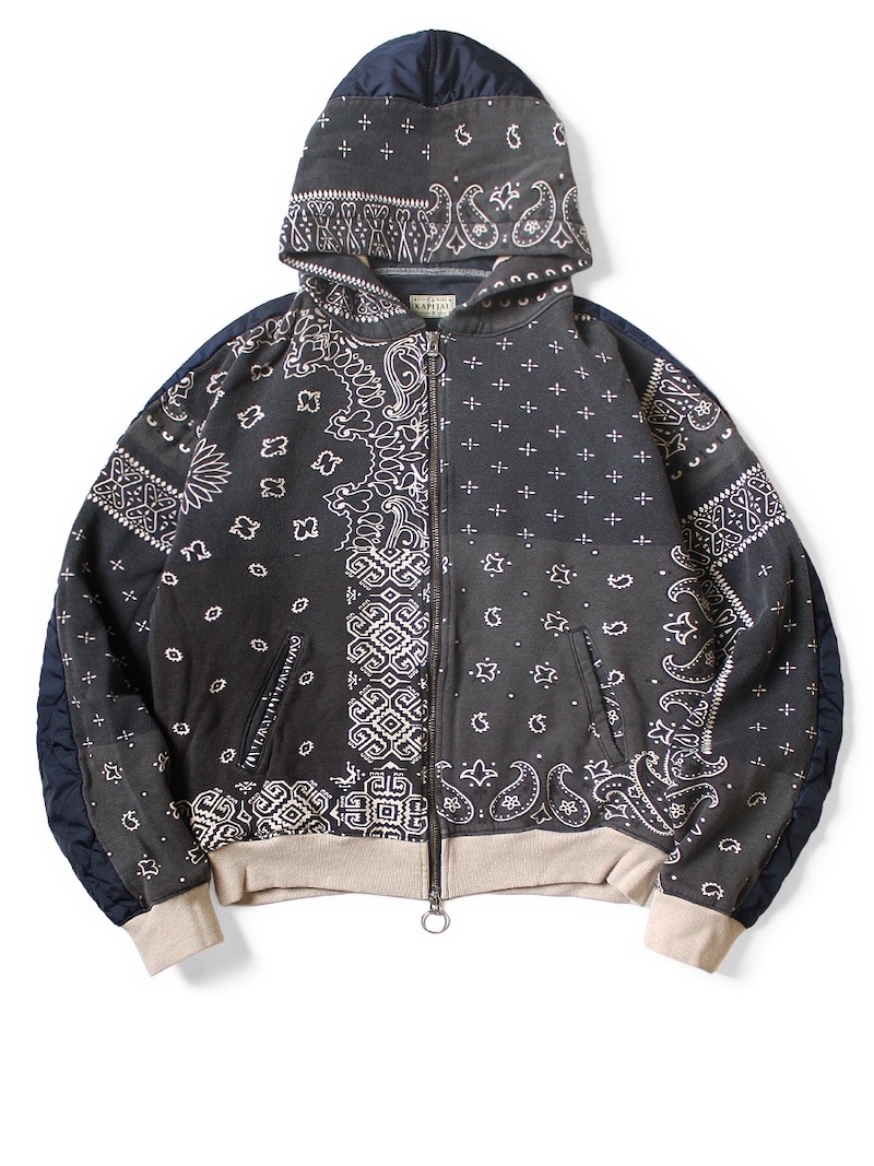 KAPITAL(キャピタル) / 裏毛 バンダナ柄ビバークフードブルゾン 25AW