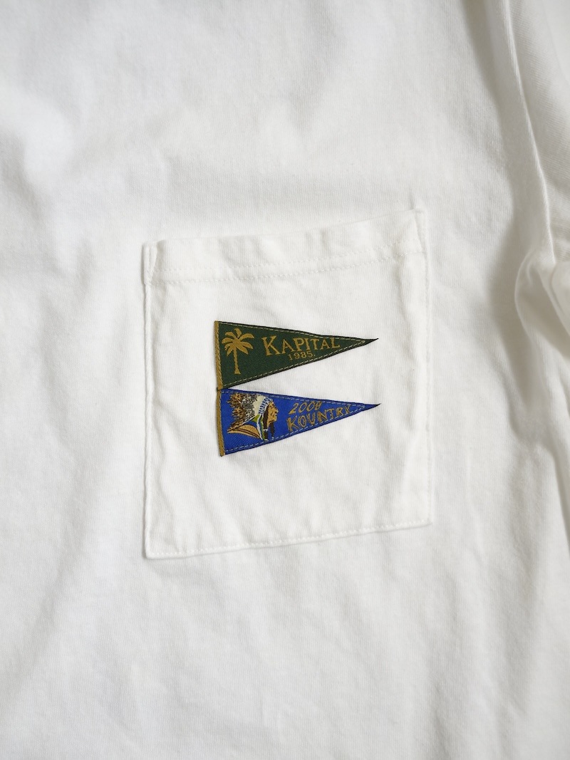 KAPITAL(キャピタル) / 20/-天竺 ペナントT(3flags) / ホワイト / 26SS