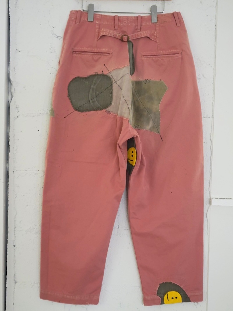 KAPITAL(キャピタル) / かつらぎ ハイウエストニームパンツ(ジプシーパッチリメイク) / ピンク / 25AW 