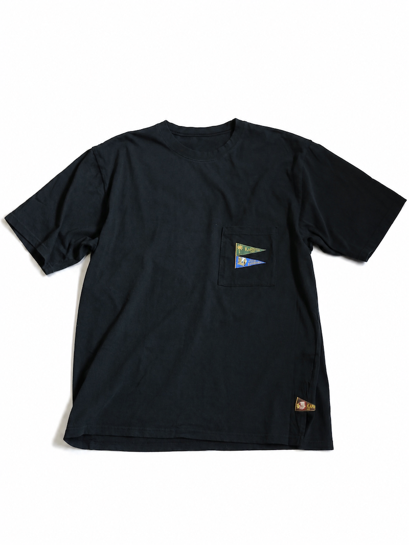 KAPITAL(キャピタル) / 20/-天竺 ペナントT(3flags) / ブラック / 26SS