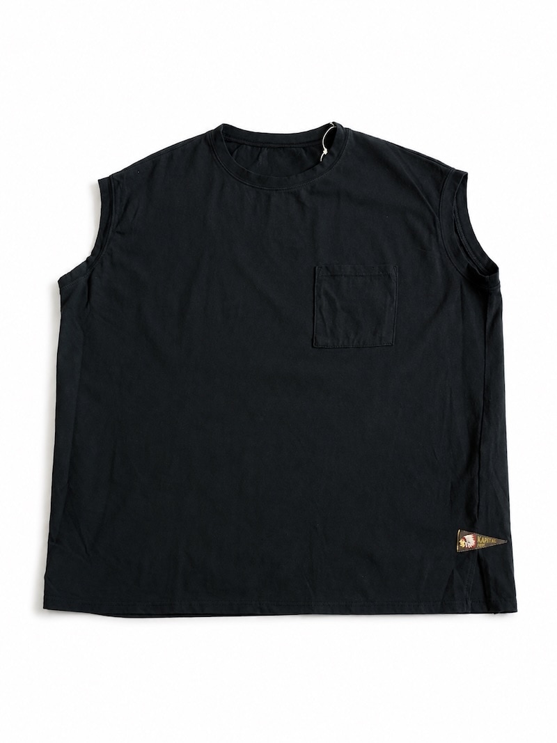 KAPITAL(キャピタル) / 20/-天竺 ノースリーブBIG-T(1flag) / ブラック / 26SS