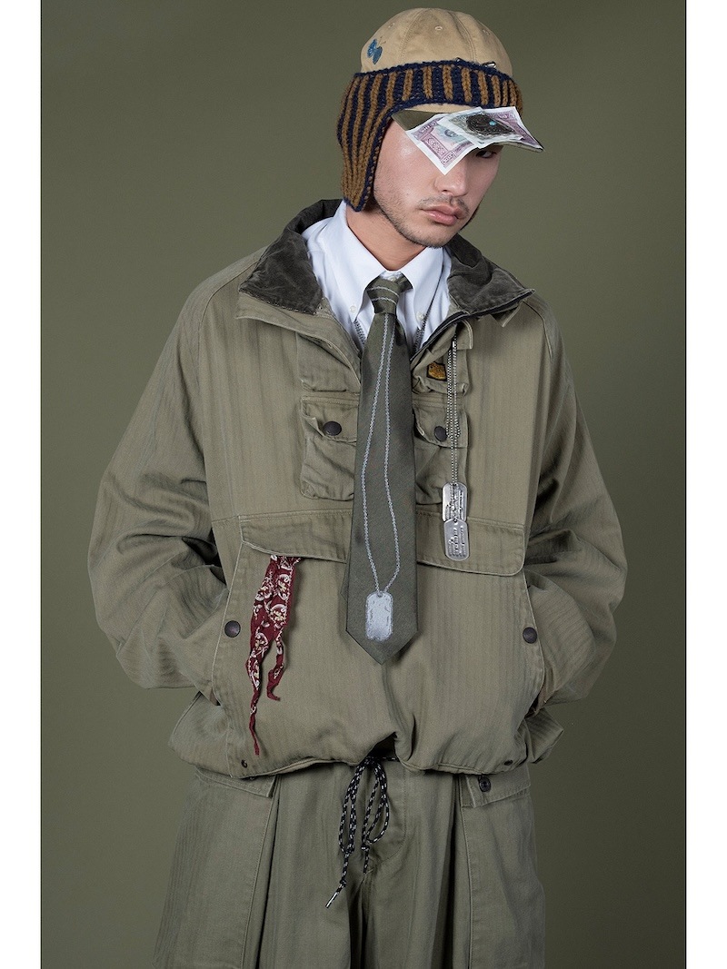 kapital ヘリンボンツイル シャツアノラック kapital:herringbone twill shirt anorak – ETERNAL【エターナル】