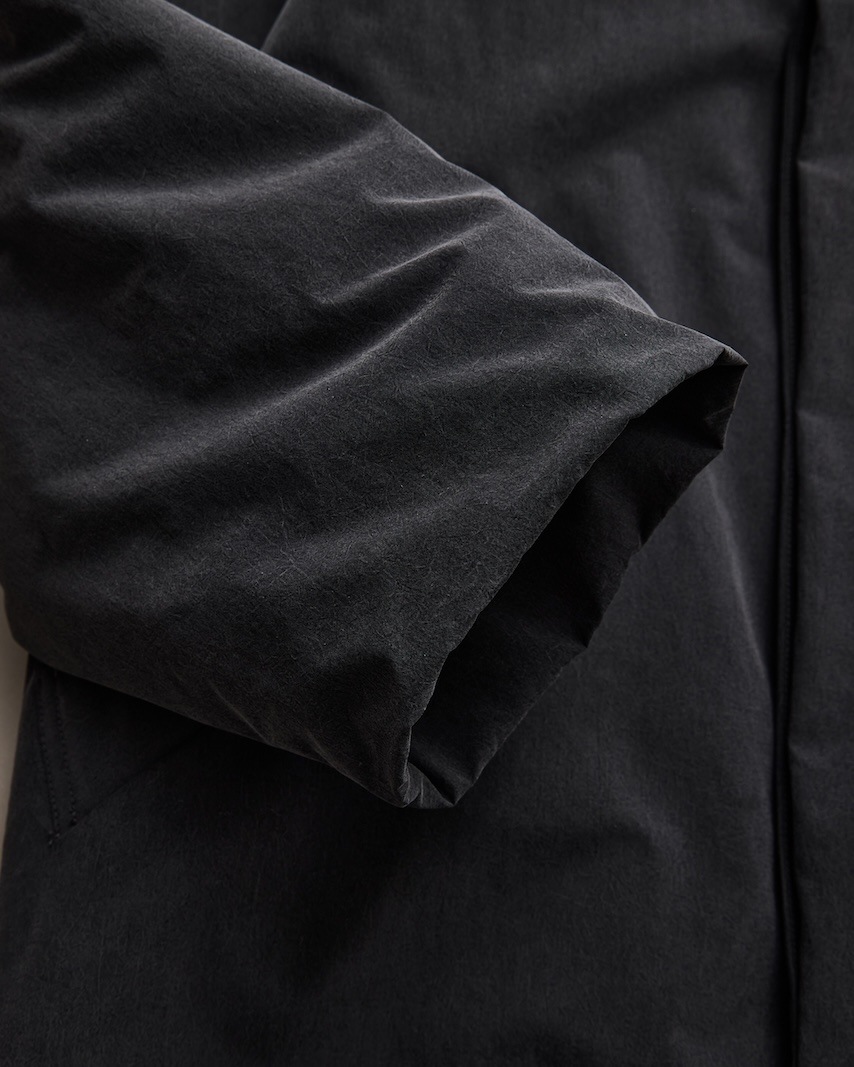 NICENESS(ナイスネス) / ROWAN / ローワン (縮絨ナイロンパデッドロングコート) / GRAY / 26AW