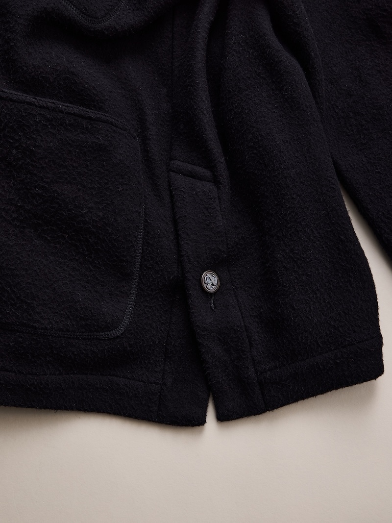 NICENESS(ナイスネス) / S.BORLAND / S.ボーランド (シルクフリースオーバーシャツコート) / BLACK / 26AW