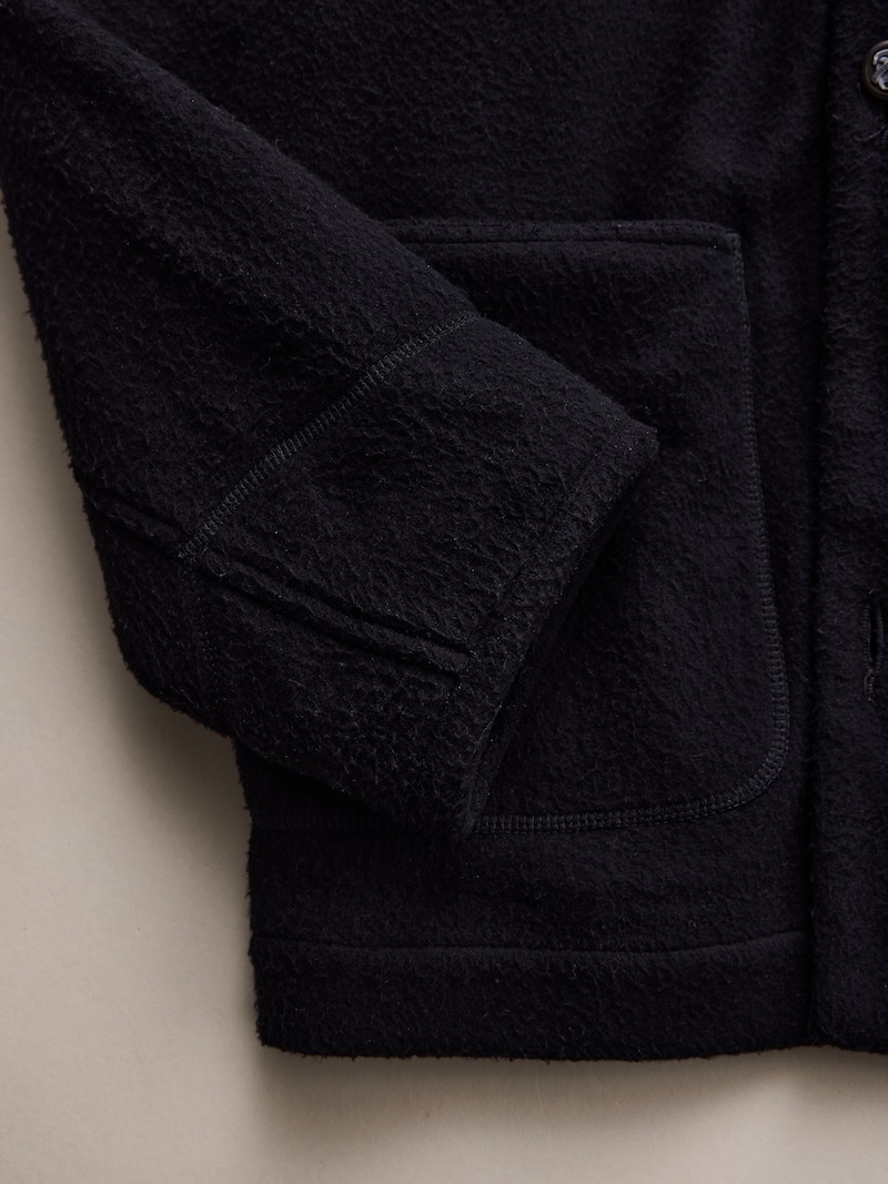 NICENESS(ナイスネス) / S.BORLAND / S.ボーランド (シルクフリースオーバーシャツコート) / BLACK / 26AW