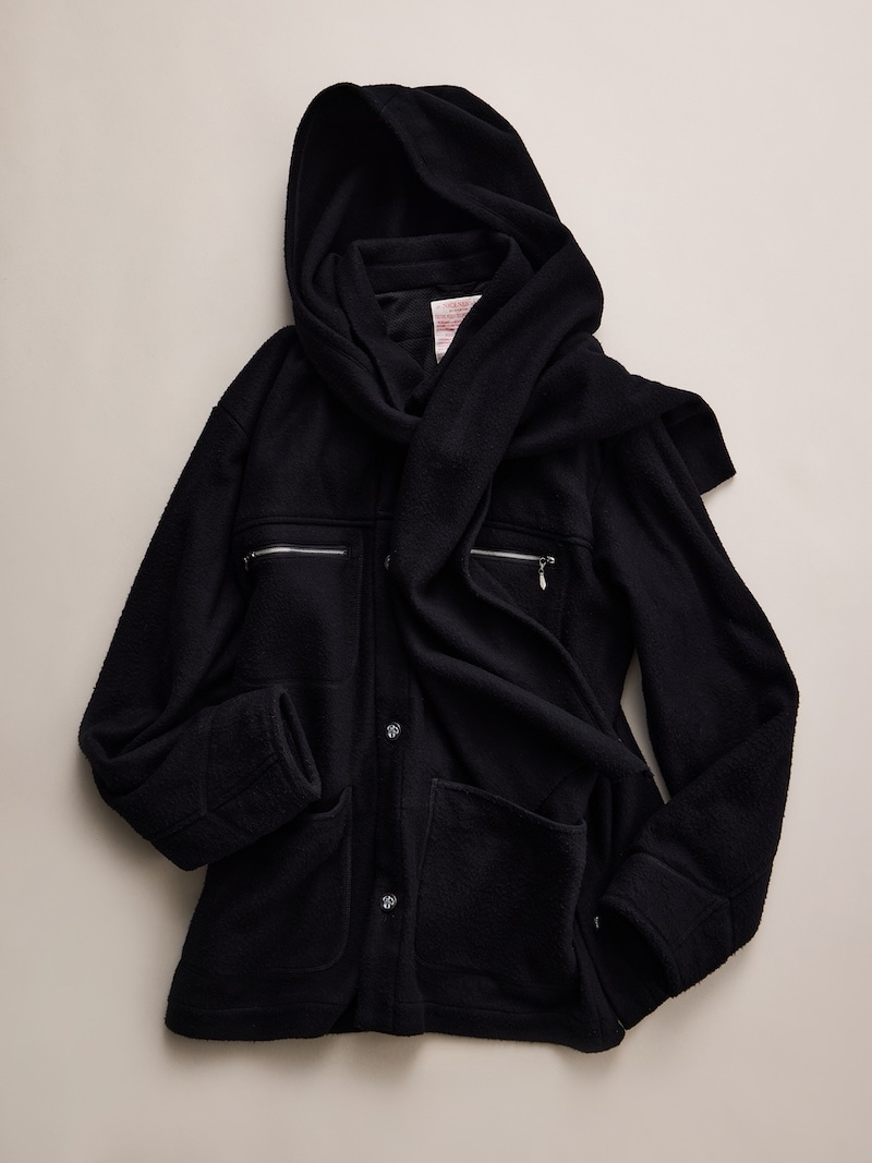 NICENESS(ナイスネス) / S.BORLAND / S.ボーランド (シルクフリースオーバーシャツコート) / BLACK / 26AW