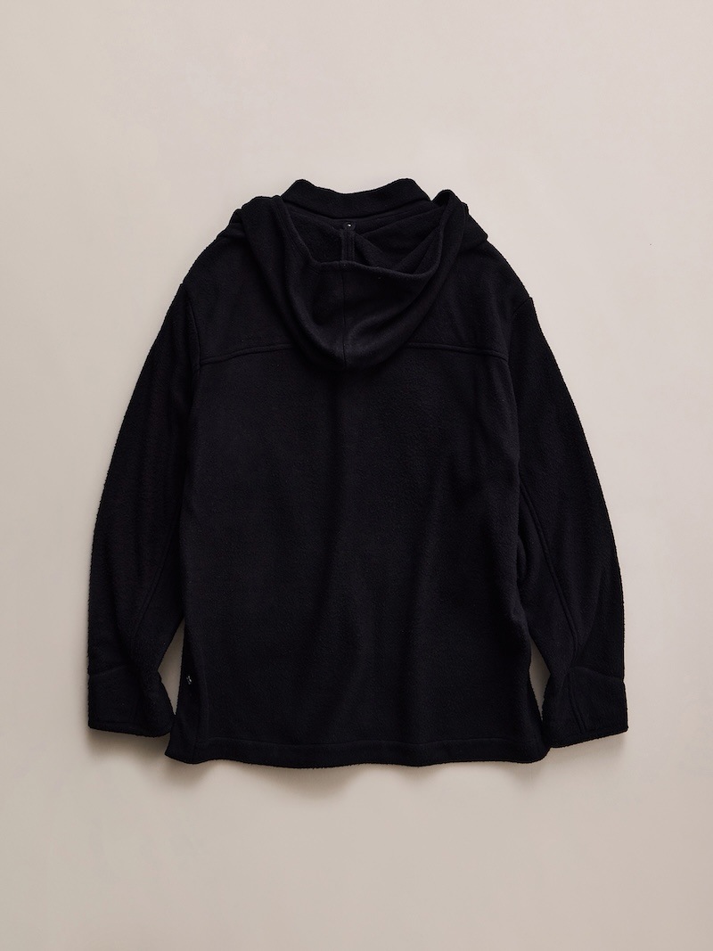 NICENESS(ナイスネス) / S.BORLAND / S.ボーランド (シルクフリースオーバーシャツコート) / BLACK / 26AW