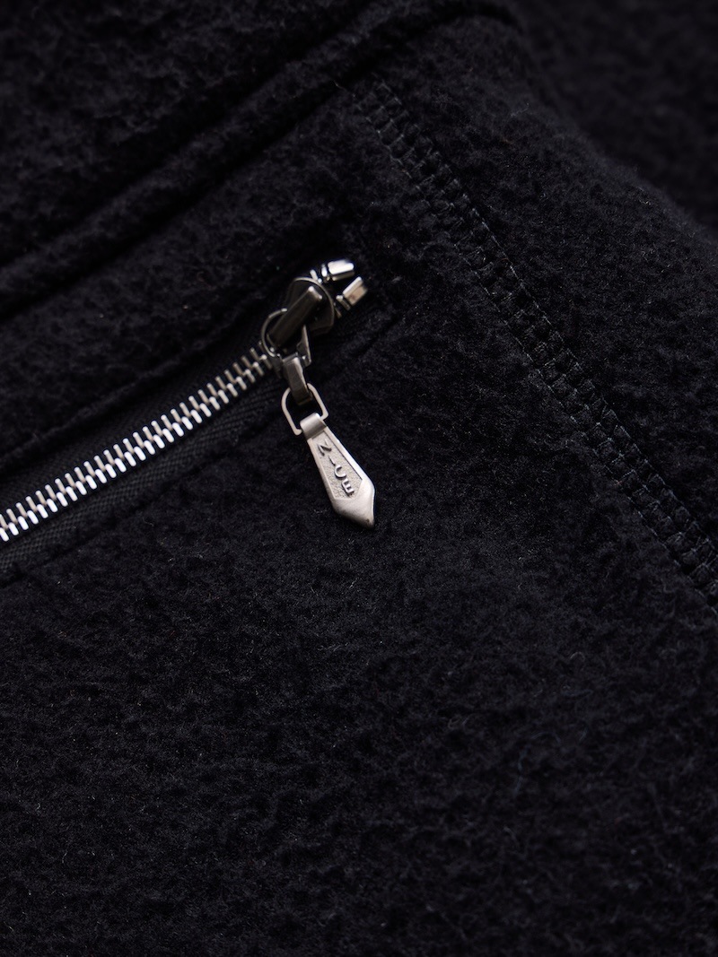 NICENESS(ナイスネス) / S.BORLAND / S.ボーランド (シルクフリースオーバーシャツコート) / BLACK / 26AW