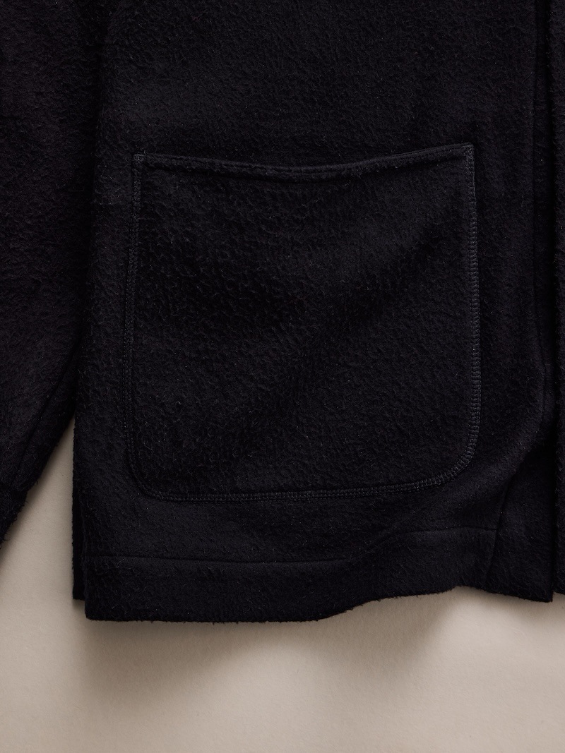 NICENESS(ナイスネス) / S.BORLAND / S.ボーランド (シルクフリースオーバーシャツコート) / BLACK / 26AW
