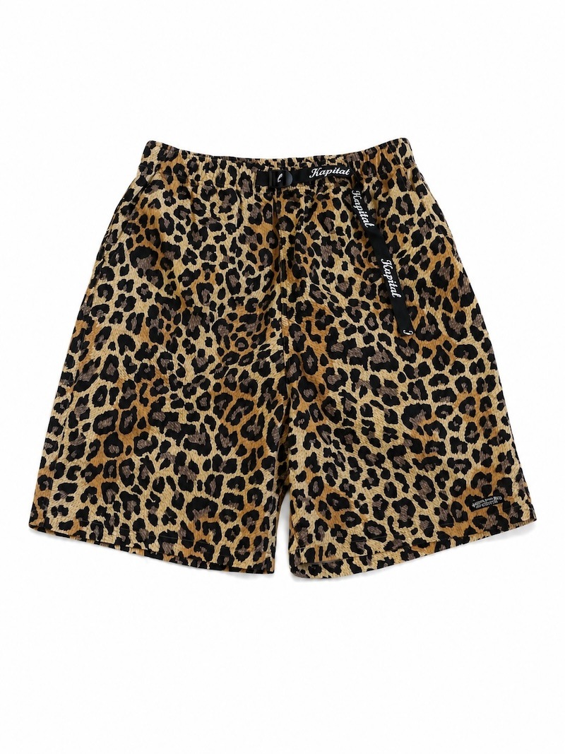 KAPITAL キャピタル ハーフ パンツ ショート エスニック リネン ウール KAPITAL(キャピタル) / コーマバーバリー レパード柄 イージーショート