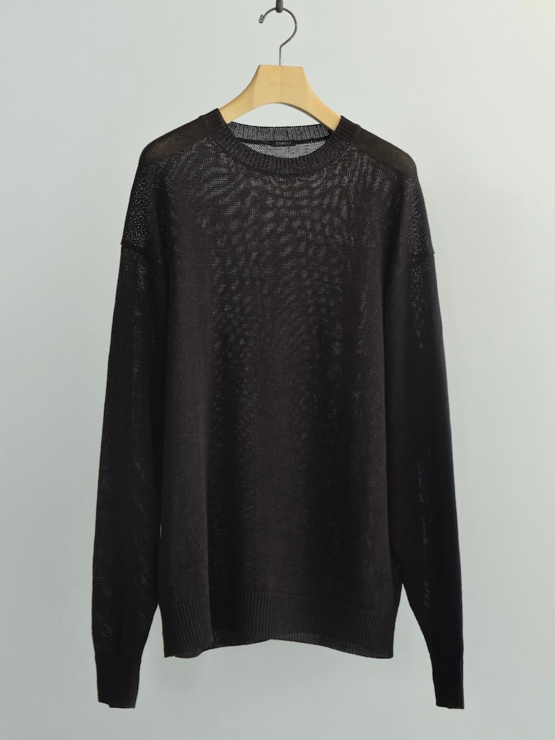 COMOLI(コモリ) / リネン クルーネックニット / BROWN 26SS