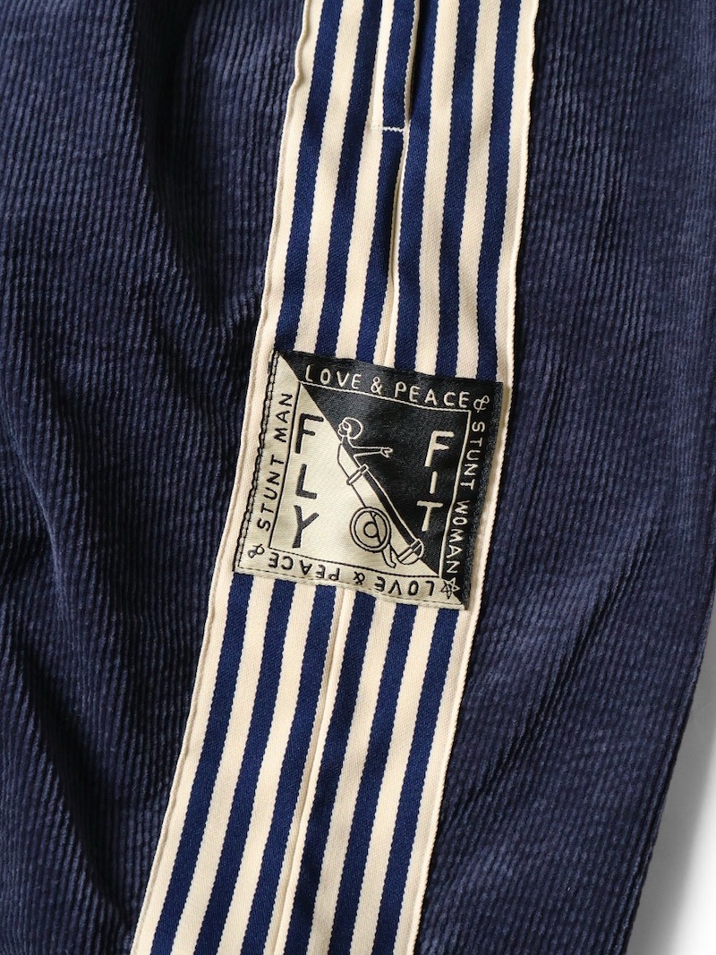 KAPITAL(キャピタル) / 11Wストレッチコーデュロイ トラックパンツ(バナーストライプ) / ネイビー / 25AW