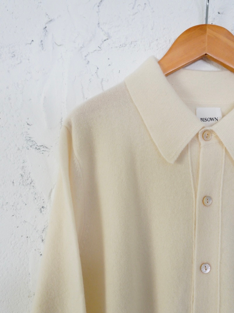 BISOWN (ビソウン) / CASHMERE KNIT SHIRTS CARDIGAN (WOMENS) / WHITE 25AW