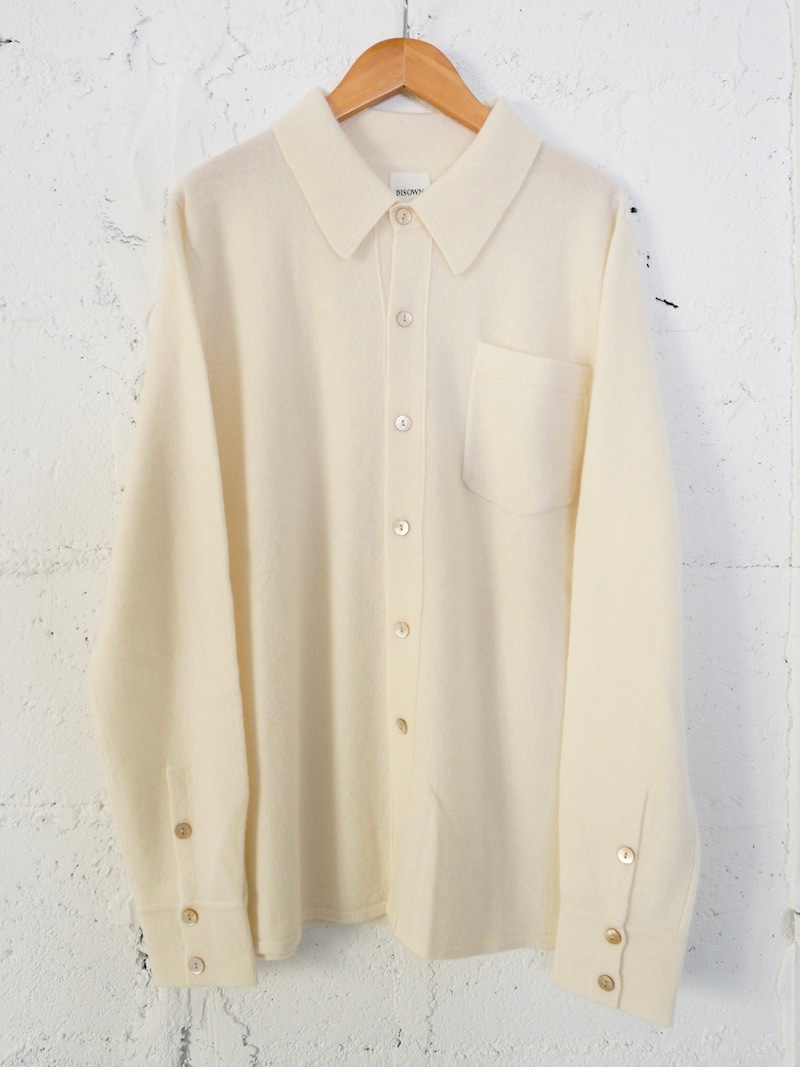 BISOWN (ビソウン) / CASHMERE KNIT SHIRTS CARDIGAN (WOMENS) / WHITE 25AW