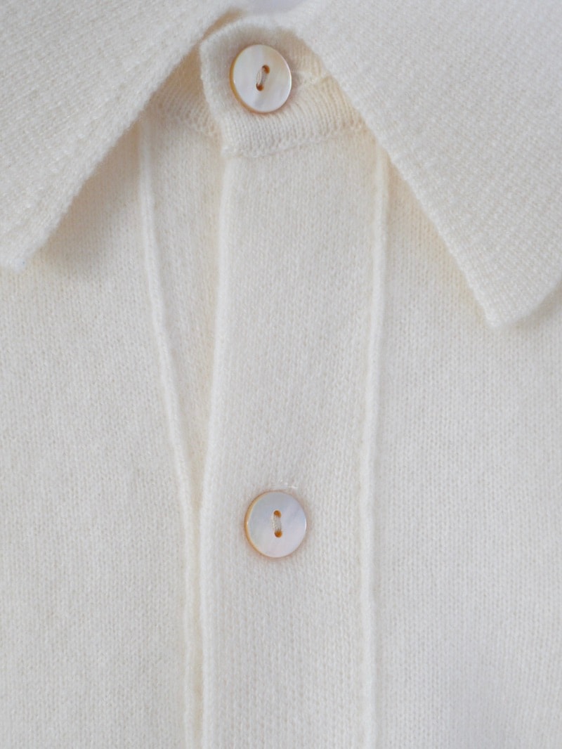 BISOWN (ビソウン) / CASHMERE KNIT SHIRTS CARDIGAN (WOMENS) / WHITE 25AW