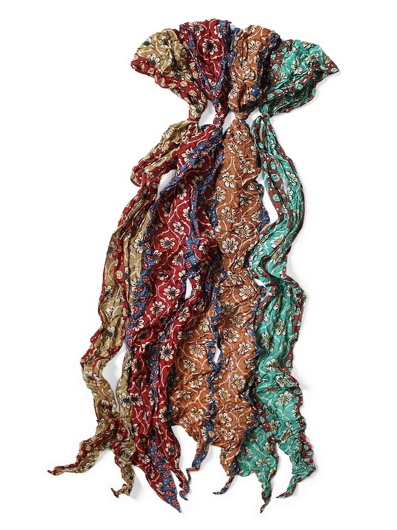 KAPITAL(キャピタル) / ワッシャーシルク モガ スカーフ(更紗) / レッド / 26SS