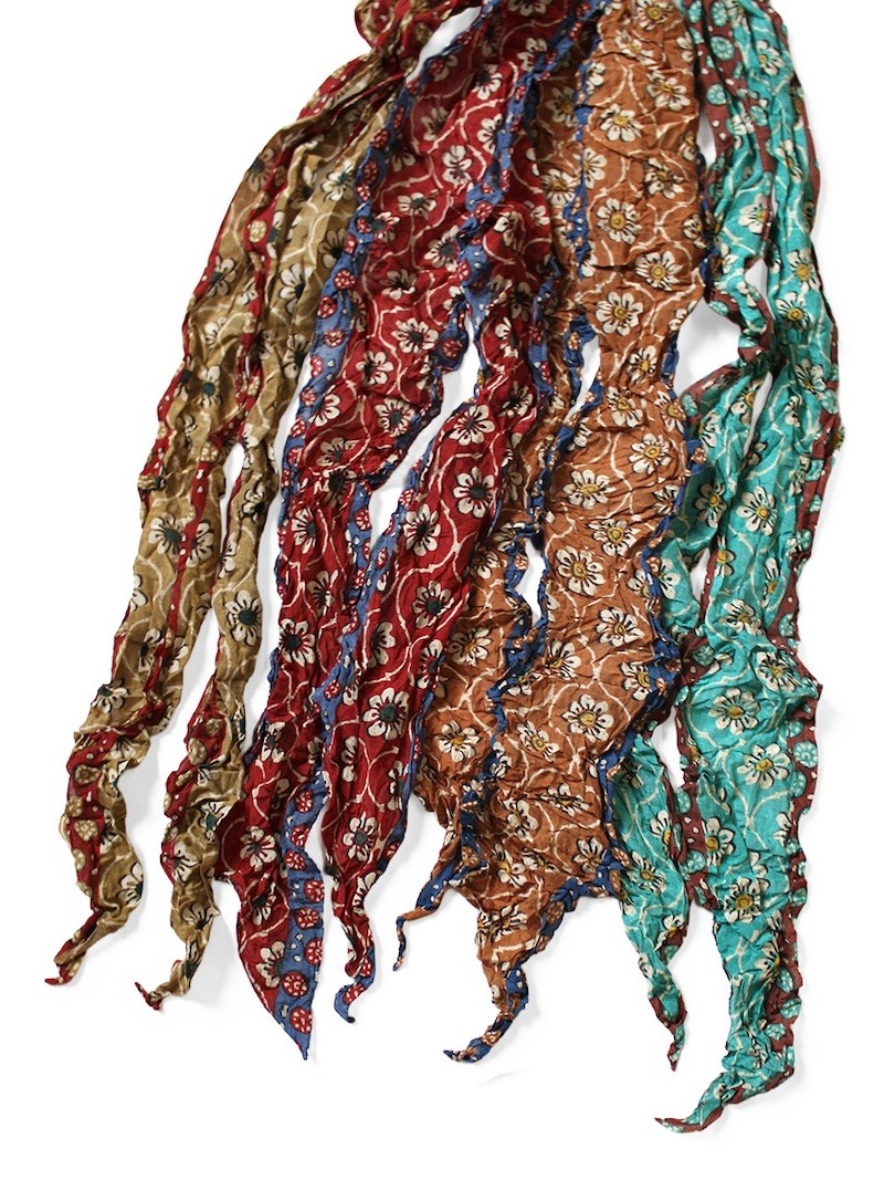 KAPITAL(キャピタル) / ワッシャーシルク モガ スカーフ(更紗) / レッド / 26SS