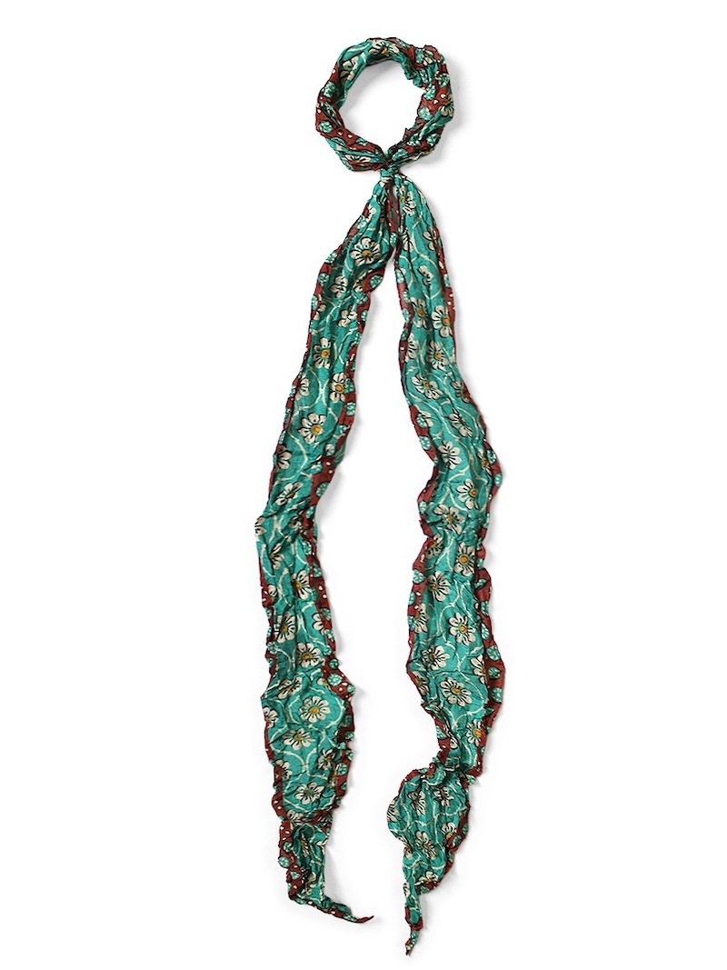 KAPITAL(キャピタル) / ワッシャーシルク モガ スカーフ(更紗) / ターコイズ / 26SS