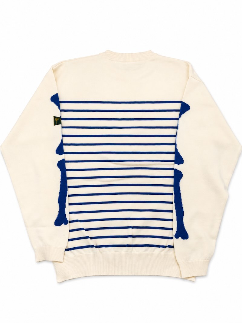 KAPITAL(キャピタル) / 12G パネルボーダーニットクルーセーター( BONEスリーブ ) / 26AW 