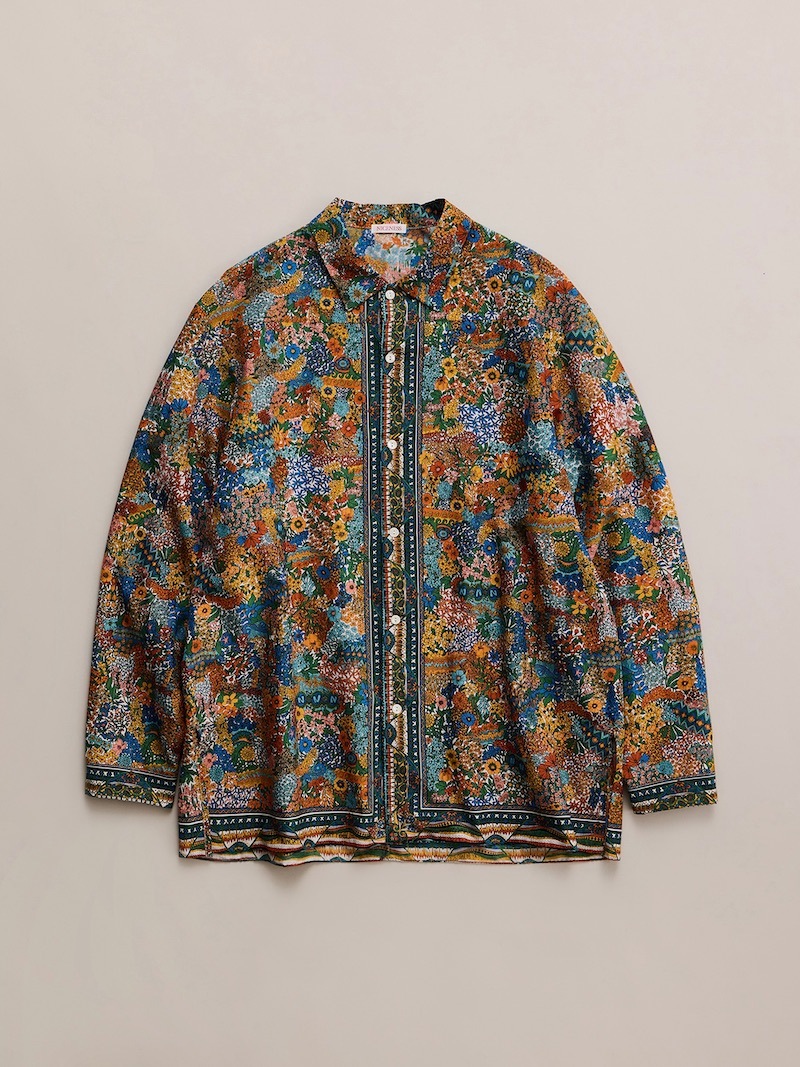 NICENESS(ナイスネス) / P.JAMET / P.ジャメット (グラフィカルパターンスカーフシャツ) / IVORY / 26AW