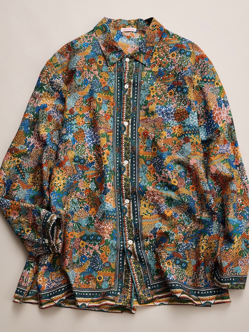 NICENESS(ナイスネス) / P.JAMET / P.ジャメット (グラフィカルパターンスカーフシャツ) / IVORY / 26AW