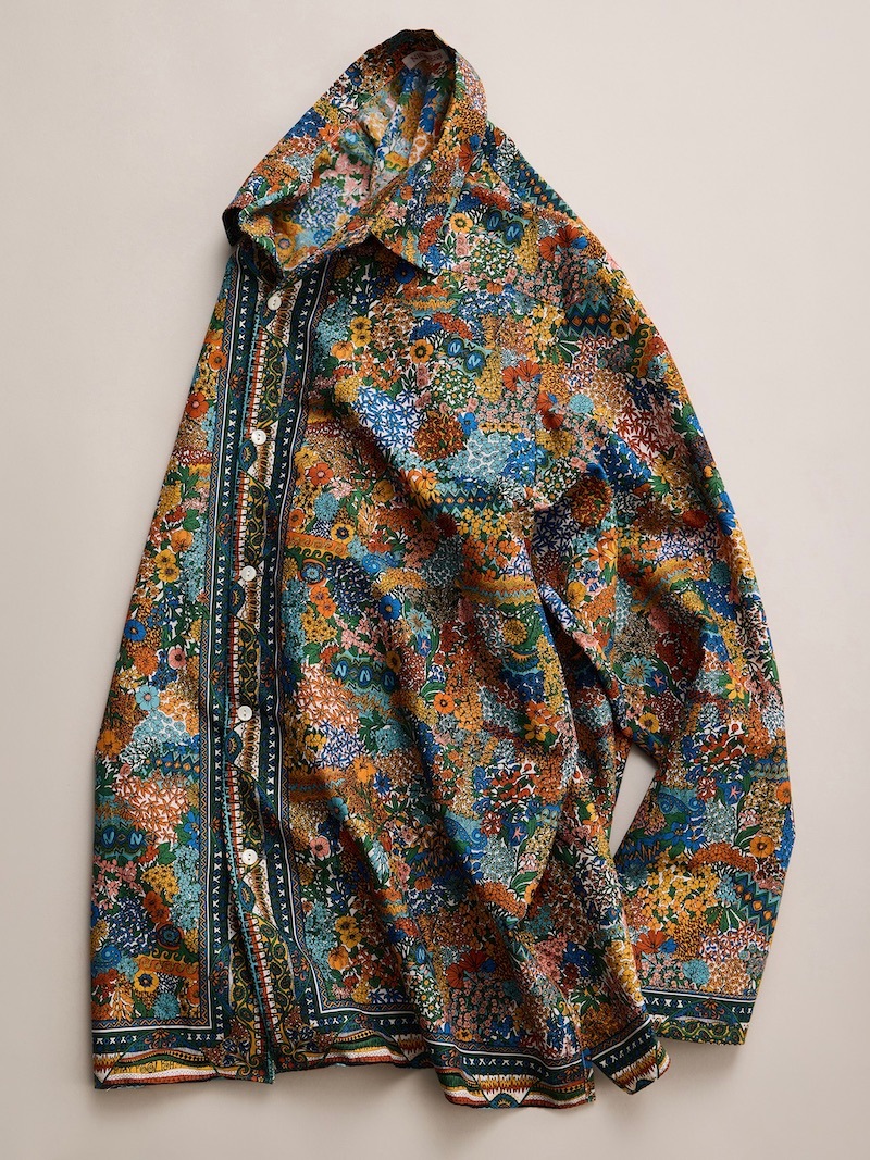 NICENESS(ナイスネス) / P.JAMET / P.ジャメット (グラフィカルパターンスカーフシャツ) / IVORY / 26AW