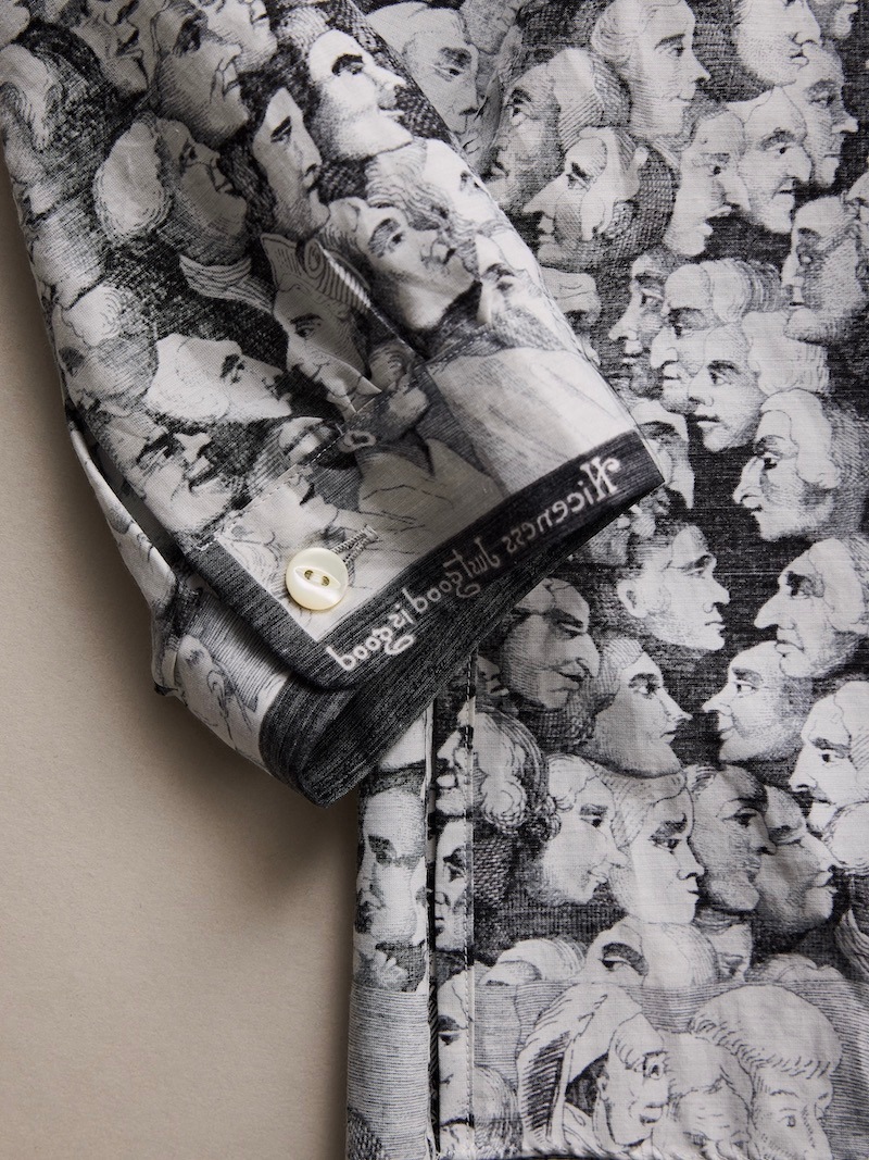 NICENESS(ナイスネス) / P.JAMET / P.ジャメット (グラフィカルパターンスカーフシャツ) / BLACK & WHITE / 26AW