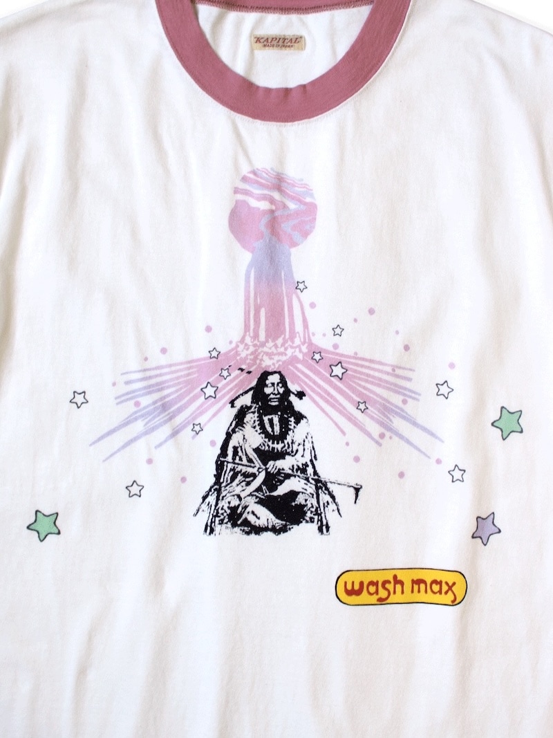 KAPITAL(キャピタル) / 20/-天竺 リンガーT (Laundry Max チーフpt) / ホワイト / 25SS