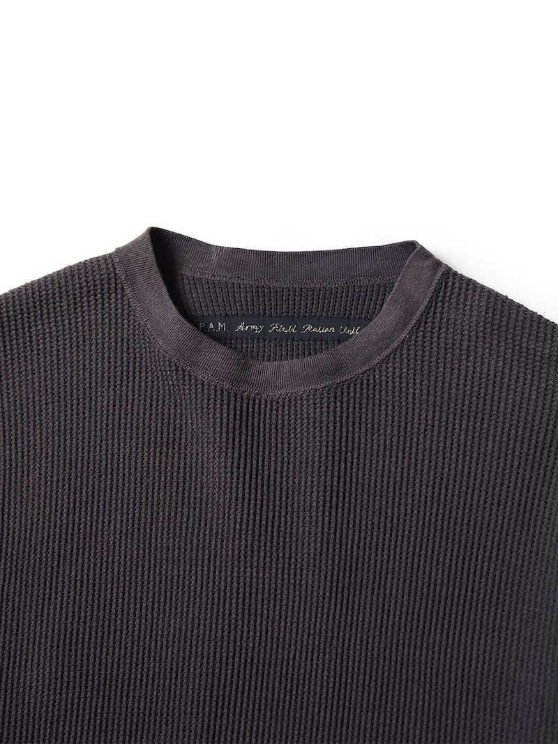 KAPITAL(キャピタル) / ECOワッフル BIGクルースウェット / ブラック