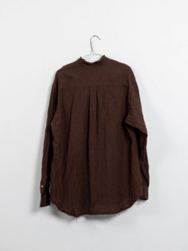 BLACKBIRD (ブラックバード) / cut off collar shirt (check) 26SS
