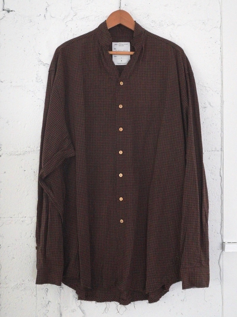 BLACKBIRD (ブラックバード) / cut off collar shirt (check) 26SS