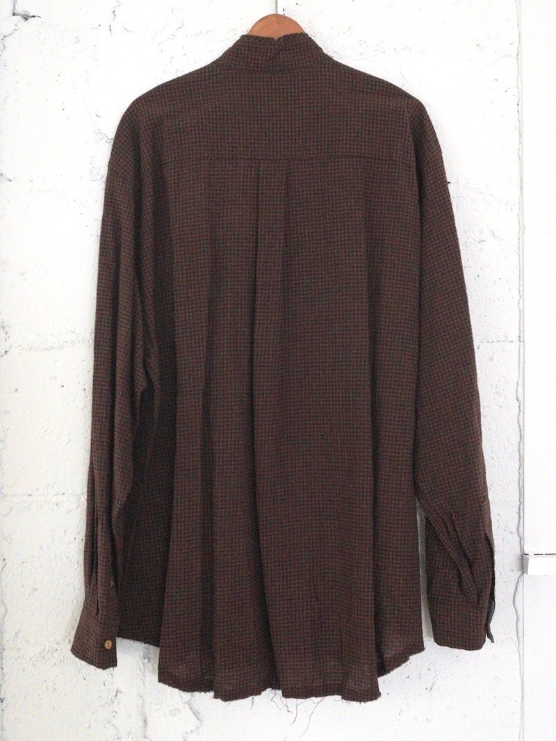 BLACKBIRD (ブラックバード) / cut off collar shirt (check) 26SS