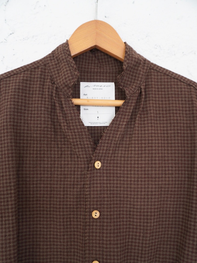 BLACKBIRD (ブラックバード) / cut off collar shirt (check) 26SS