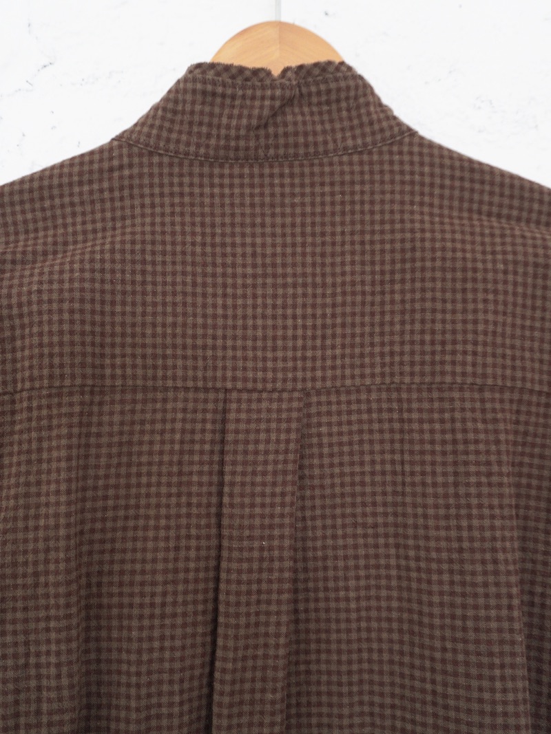 BLACKBIRD (ブラックバード) / cut off collar shirt (check) 26SS